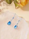 wholesale Sterling Silver Topaz December Birthstone Teardrop Dangle Earrings 22x8mm-0-4