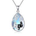 wholesale 925 Sterling Silver Yin Yang Cats Pendant Necklace for Women-0-0
