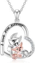 wholesale Sterling Silver Stone Cute Animal Pendant Necklace for Couples Sister Daughter Mother Birthday Gift-0-26