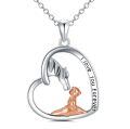 wholesale 925 Sterling Silver Heart Necklace With Horse And Fairy Pendant-0-0