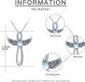 wholesale 925 Sterling Silver Opalite Winged Infinity Cross Necklace for Women Gifts-0-4