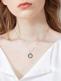 wholesale 925 Sterling Silver Celtic Triquetra Wiccan Pentacle Necklace with Black Onyx Gemstone for Women and Girls-0-2
