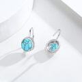 wholesale Sterling Silver Opal Turquoise Leverback Earrings for Women-0-9