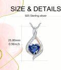 wholesale White Gold Plated Silver & Moissanite 1.5cttw Infinity Heart Birthstone Necklace with September Gemstone-0-3