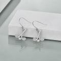 wholesale 925 Sterling Silver White Gold Plated Crossed Golf Club Cubic Zirconia Drop Earrings-0-1