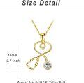 wholesale 14K Gold Simulated Birthstone Nurse Pendant Necklace Stethoscope Jewelry for Graduation-0-3