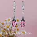 wholesale Sterling Silver Austrian Crystal Vintage Drop Dangle Leverback Earrings-0-40