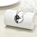 wholesale 925 Sterling Silver Puzzle Heart Necklaces Set for Mother and Daughter Gift-0-3