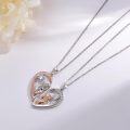 wholesale 925 Sterling Silver Mother and Daughter Heart Necklaces Set Matching Pendant Necklace for 2 Couples s for Mothers Day Birthday Christmas-0-4