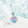wholesale 925 Sterling Silver Hummingbird Urn Necklace for Ashes with Crystal Cremation Jewelry - Purple and Blue Heart Design-0-1