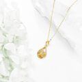 wholesale 14k Gold Teardrop Necklace Wholesale With Lotus Design And Lab Diamond-0-3