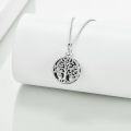 wholesale 925 Sterling Silver Tree of Life Urn Pendant with Funnel and Chain - Keepsake Memorial Jewelry-0-4