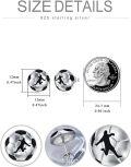 wholesale 925 Sterling Silver Soccer Ball Studs with Player Silhouette - Sporty Jewelry for Women and Men-0-3