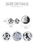 wholesale 925 Sterling Silver Soccer Ball Studs with Player Silhouette - Sporty Jewelry for Women and Men-0-3