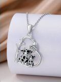wholesale 925 Sterling Silver Enamel Cow Pendant Necklace-0-1
