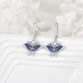 wholesale 925 Sterling Silver Butterfly Moonstone Drop Earrings for Women Girls Gifts Blue White Gemstones Leverback Earings Fashion Jewellery 4cm Long-0-3