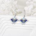 wholesale 925 Sterling Silver Blue Enamel Butterfly Earrings-0-3
