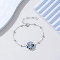 wholesale 925 Sterling Silver Tree Of Life Bracelet With Blue Crystal Centerpiece-0-3