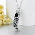 wholesale 925 Sterling Silver Carnelian Feather Pendant Necklace Boho Style Gemstone Jewelry for Women Gifts-0-8