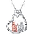 TOUPOP Sterling Silver Sister Pendant Necklace, Best Friends Jewelry Gift-0-0