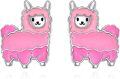 wholesale 925 Sterling Silver Pink Alpaca Stud Earrings for Women - Animal Lovers Gift-0-0