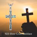 wholesale 925 Sterling Silver Abalone Shell Inlay Cross Pendant Necklace for Women and Men-0-5