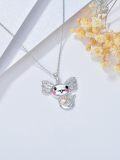 wholesale 925 Sterling Silver Penguin Angel Heart Pendant Necklace for Women-0-5