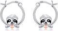 wholesale 925 Sterling Silver Sloth Heart Hoop Earrings - Adorable Gift for Her-0-0