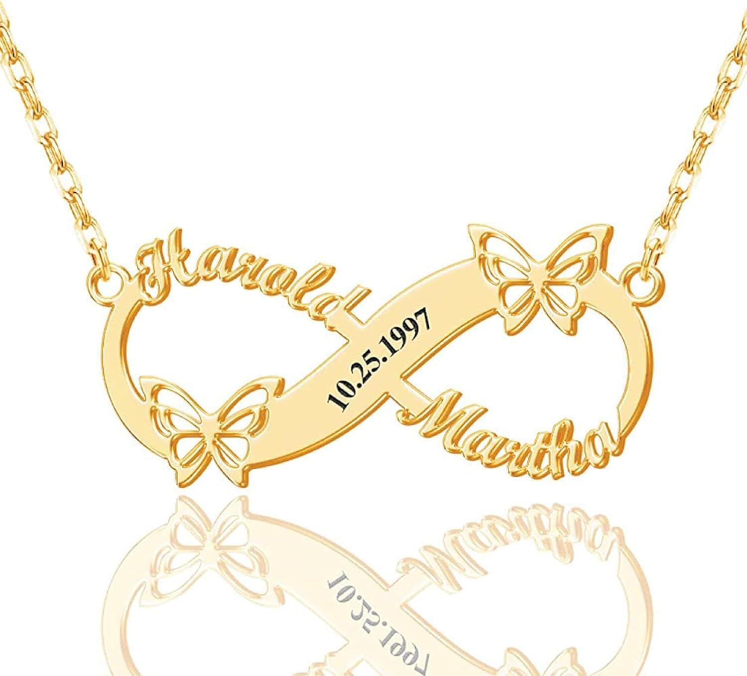 18K Gold Infinity Name Necklace for Women Fine Jewelry Gift-0-0