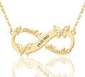 wholesale 14K Gold Butterfly Infinity Name Necklace Personalized Gifts for Women 14K Gold  Custom Engraved Necklaces with Date and Names - Unique Birthday Anniversary Present Ideas-0-0