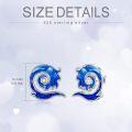wholesale TOUPOP Earrings For Women Sterling Silver Blur Ocean Epoxy Wave Stud Earrings Beach Jewelry Gifts -0-4