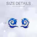 TOUPOP Sterling Silver Epoxy Wave Stud Earrings Beach Jewelry Gifts-0-4