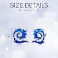 TOUPOP Sterling Silver Epoxy Wave Stud Earrings Beach Jewelry Gifts-0-4