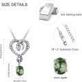 wholesale 925 Sterling Silver Green Moss Agate Snake Heart Pendant Necklace for Women-0-2