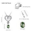 wholesale 925 Sterling Silver Green Moss Agate Snake Heart Pendant Necklace for Women-0-2