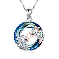 wholesale 925 Sterling Silver Axolotl Water Drop Necklace-Axolotl
