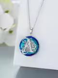 TOUPOP Sterling Silver Blue Crystal Letter A Necklace For Women-0-1