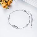 wholesale 925 Sterling Silver Infinity Heart & Pearl Charm Anklet for Women-0-3