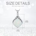 wholesale Sterling Silver Natural Gemstone Teardrop Pendant Necklace-0-17