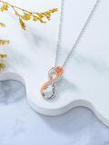 wholesale 925 Sterling Silver Infinity Rose Flower Love Pendant Necklace for Women-0-4