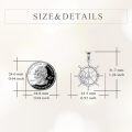 wholesale 925 Sterling Silver Ship's Wheel Anchor Nautical Pendant Necklace for Women-0-3