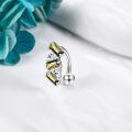 wholesale 925 Sterling Silver 14g 18g Daisy Belly Ring Flower Navel Jewelry Women Gift-0-4