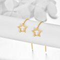 wholesale Gold Star Drop Earrings 14k Solid Gold Threaders for Women-0-1
