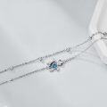 wholesale 925 Sterling Silver Turtle Shell Blue Abalone Inlay Ankle Anklet for Women's Gifts-0-4