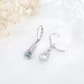 wholesale 925 Sterling Silver & Natural Labradorite Celtic Earrings, High Polish, 4mm Round Stone, Hypoallergenic, Gift for Women, Mom, Friends-0-4