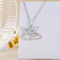 wholesale 925 Sterling Silver Guardian Angel Cloud Pendant with Opal Stone and 3-Chain Set - Length: Adjustable from 46 to 71 cm (Approx.)-0-1