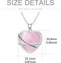 wholesale 925 Sterling Silver Pink Heart Love You to the Moon and Back Pendant Necklace-0-2