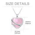 wholesale 925 Sterling Silver Heart Necklace Wholesale With Pink Inlay And Engraved Message-0-2