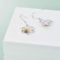 wholesale 925 Sterling Silver Honeycomb Bee Dangle Earrings for Women s-0-2