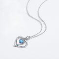 wholesale 925 Sterling Silver Birthstone Heart Necklace Infinity Love Pendant-0-2